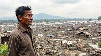 Таиландец рассказал об огромных разрушениях после наводнения.